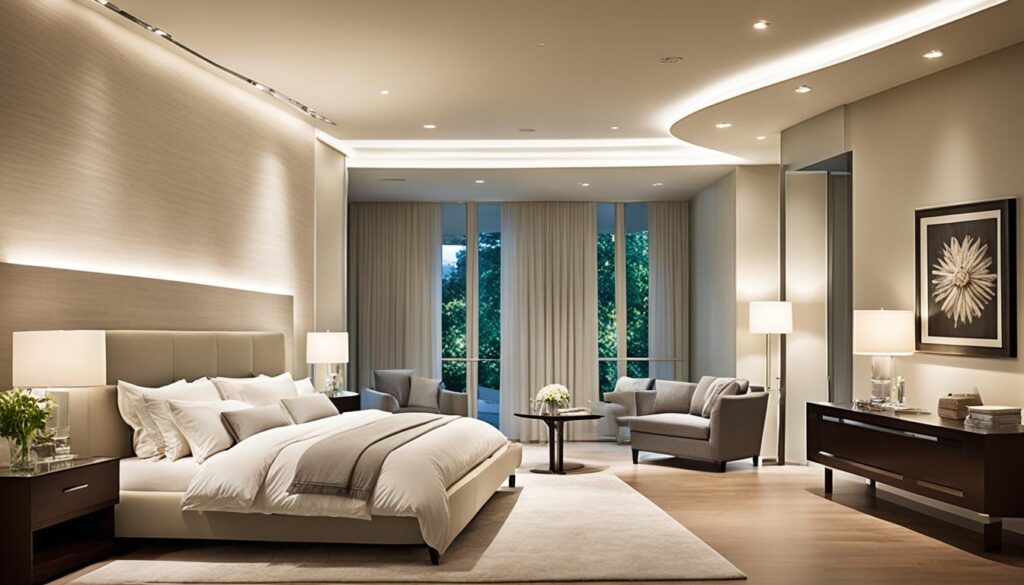 Pencahayaan kamar tidur modern