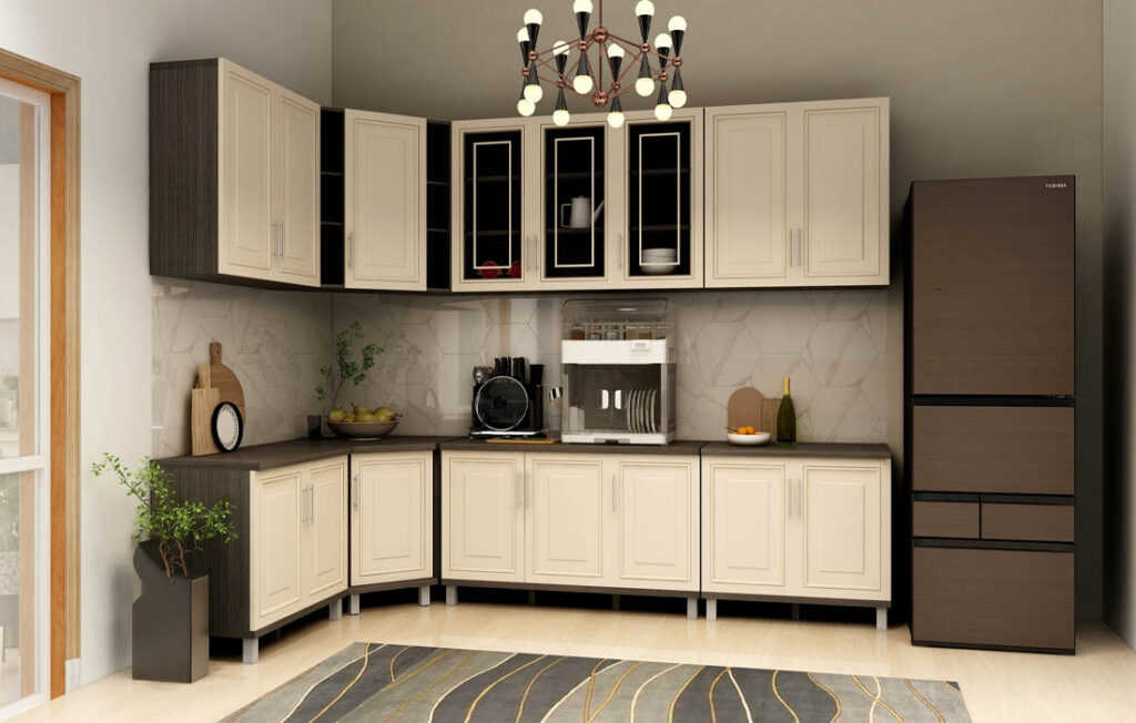 desain interior dapur minimalis tone coklat muda olympic (1)