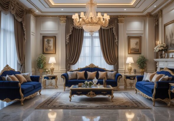 Ide Dekorasi Ruang Keluarga Megah dan Terbaik Bergaya Klasik Mewah untuk Keharmonisan dan Kenyamanan