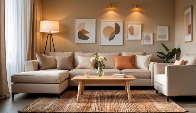 Contoh Design Ruang Tamu Untuk Saat Ini Dengan Warna Netral dan Hangat