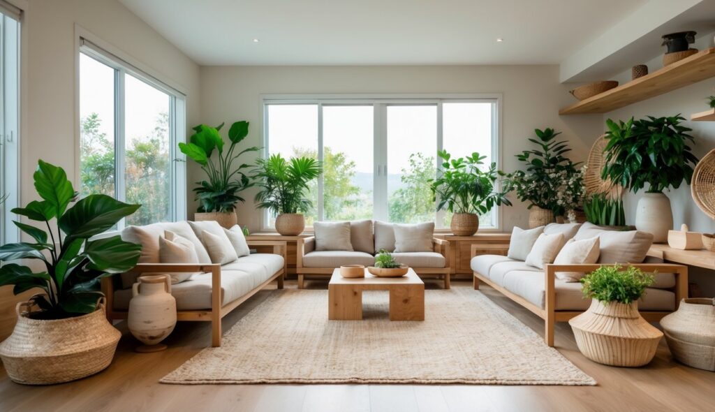 Design Ruang Tamu Modern Dengan Sentuhan Dekorasi Natural yang Menawan