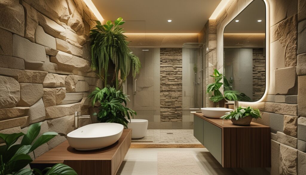 Design Kamar Mandi Terbaik Bernuansa Natural dengan Batu Alam Untuk Keanggunan yang Tahan Lama