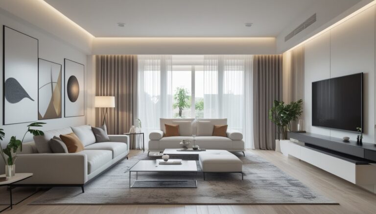 Desain Ruang Keluarga dan Ruang Tamu Menyatu untuk Hunian Modern Minimalis yang Fungsional