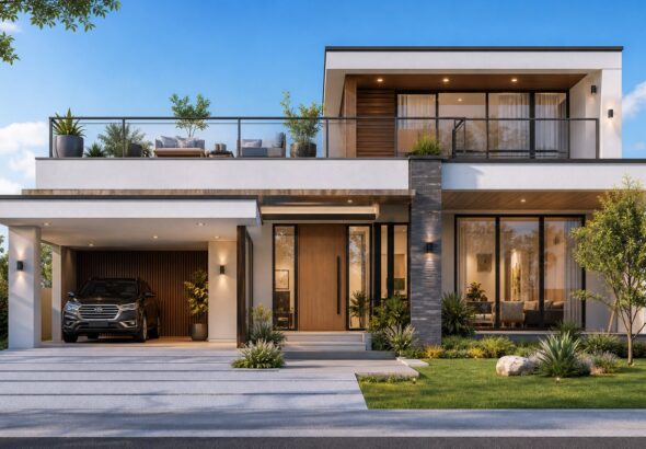 20 Contoh Design Rumah Modern 2026 dengan Garasi, Taman, dan Rooftop yang Inspiratif
