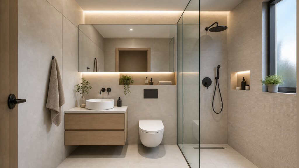Desain Kamar Mandi Minimalis Modern Ukuran 2×2 Meter untuk Lahan Sempit yang Fungsional