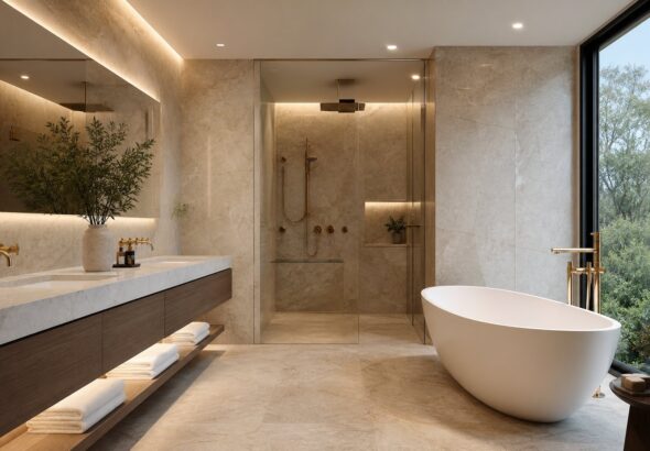 Inspirasi Desain Kamar Mandi Mewah Ala Hotel Bintang Lima di Rumah Modern elegan