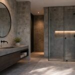 Desain Kamar Mandi Nuansa Industrial dengan Sentuhan Dinding Semen Ekspos yang Modern