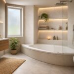 Desain Kamar Mandi Menggunakan Bathtub Sudut Kecil untuk Ruang Terbatas yang Fungsional