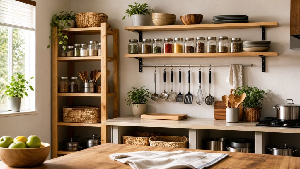 Solusi Penyimpanan Bumbu dan Alat Masak untuk Dapur Rumah Tanpa Kitchen Set yang Praktis
