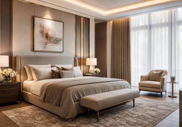 Inspirasi Dekorasi Interior Kamar Tidur Utama Mewah dan Elegan untuk Hunian Modern