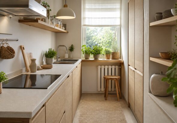 Ide Dekorasi Interior Dapur Mungil Minimalis Bernuansa Natural